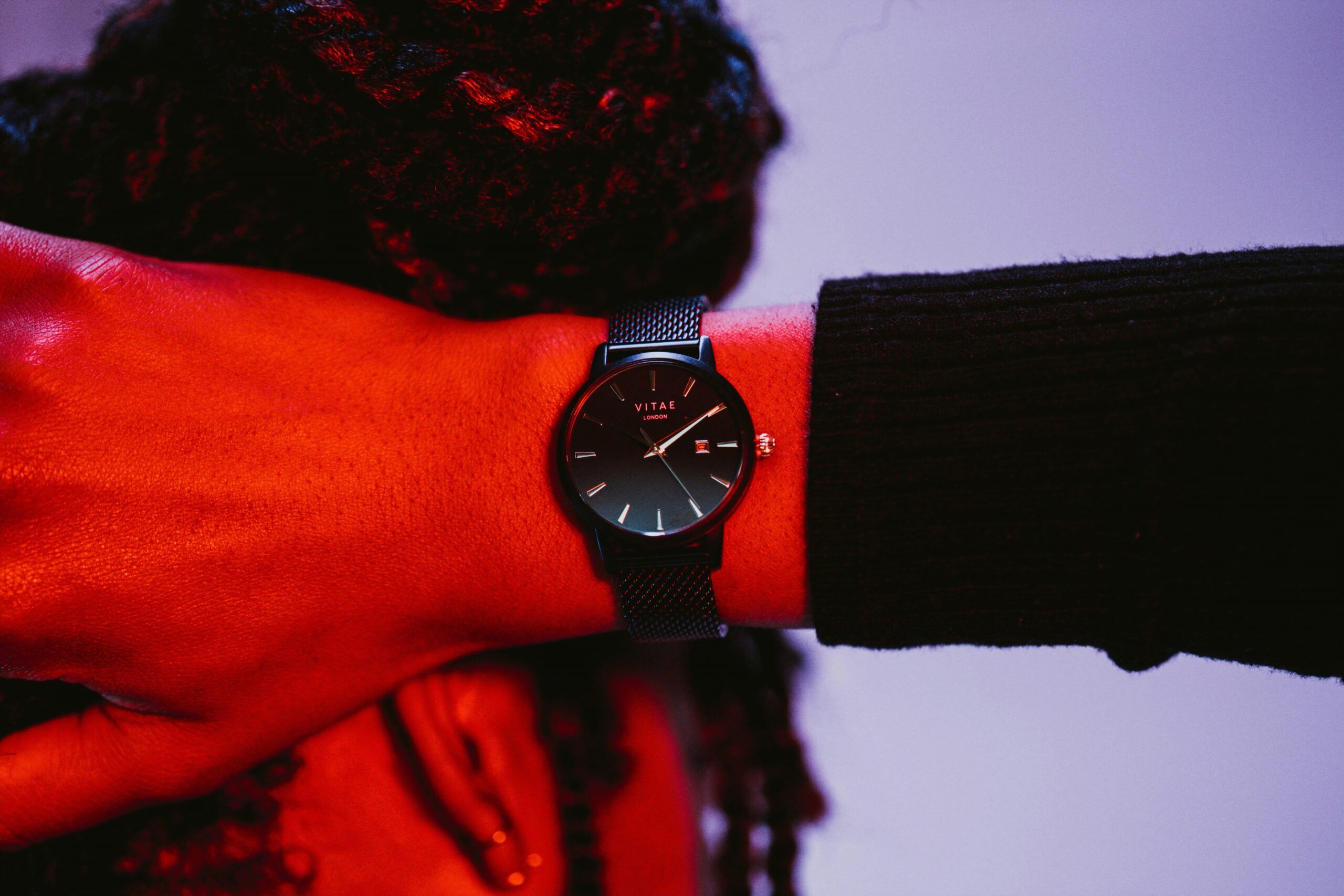 futuristic wristwatch close-up