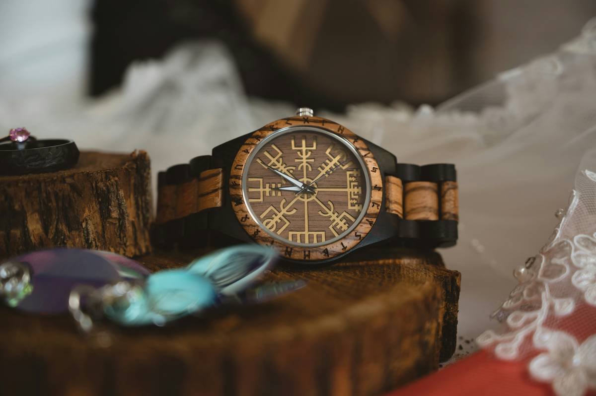 A close-up shot of a gold-plated watch showcasing its elegant design and craftsmanship.