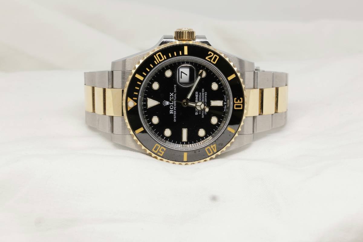 Close-up of a genuine ceramic fashion watche showing scratch-resistant matte black surface